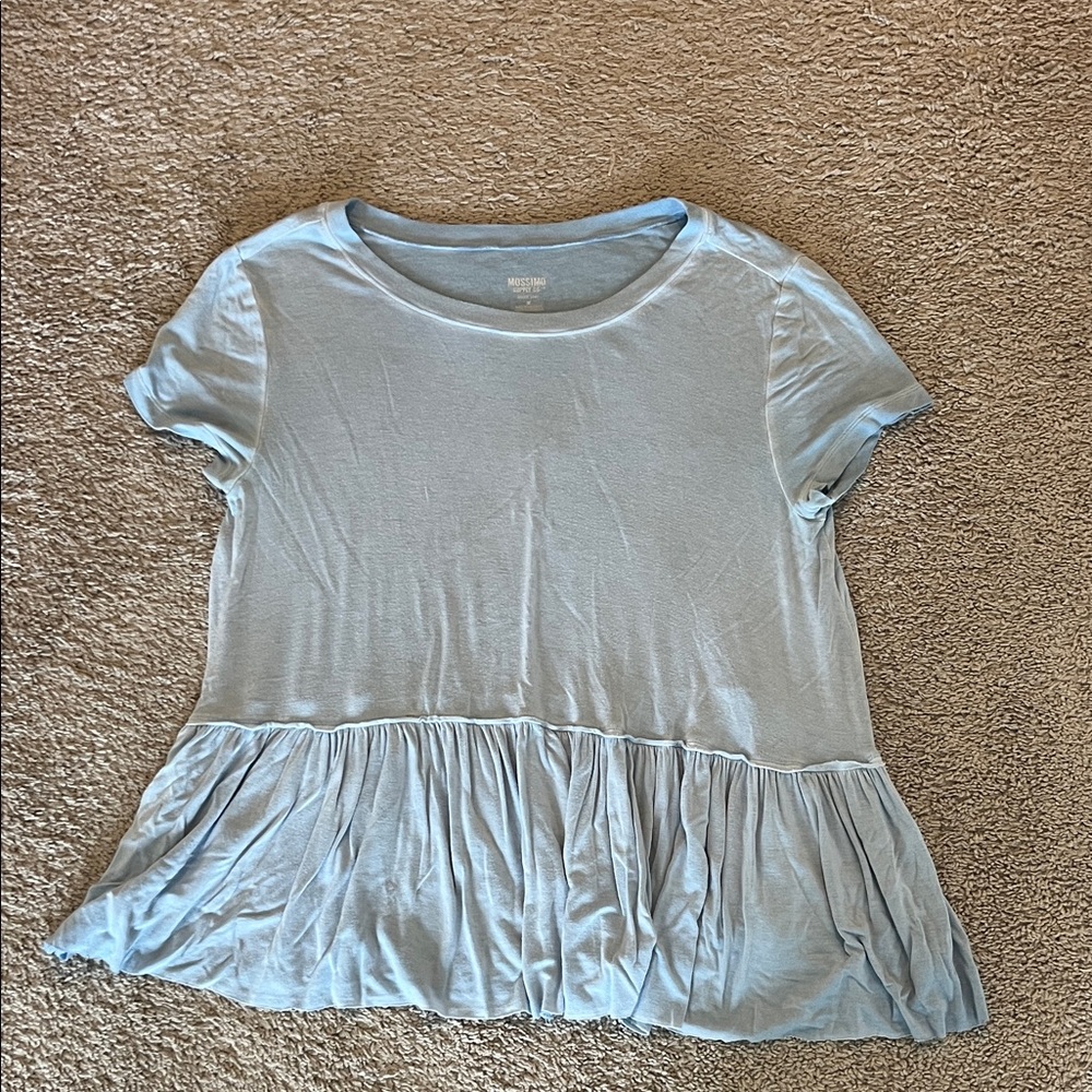 Mossimo Supply Co. Short Sleeve Peplum Tee in Light Blue